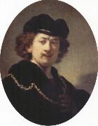 Self-Portrait with Hat and Gold Chain Rembrandt